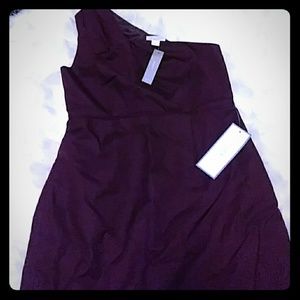 Purple off the shoulder dress